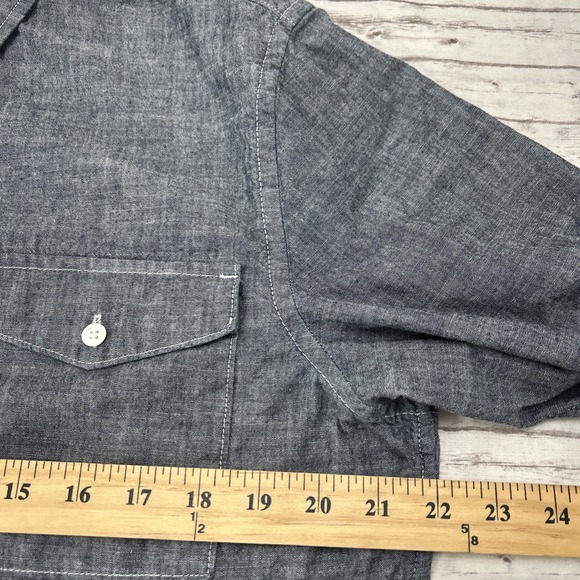 Banana Republic Heritage Collection Denim Chambray Grant Fit Shirt Men's Large - Picture 7 of 12